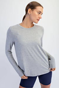 BLACK VISCOSE MODAL LONG SLEEVE TOP