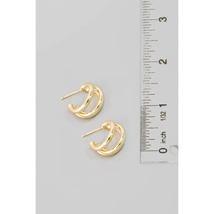 Gold Dipped Layered Tube Hoop Earrings