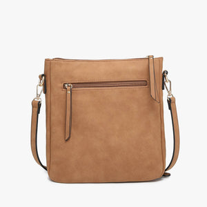 Parchment Layla Faux Suede Whipstitch Crossbody w/ Tassel