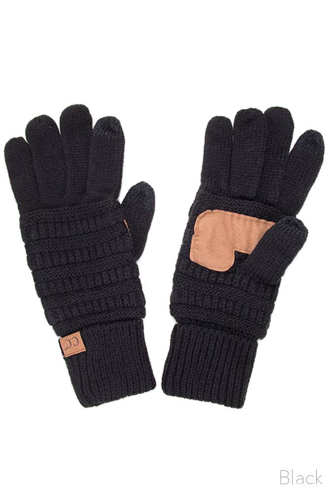 Navy C.C Knitted Touch Screen Compatible Gloves