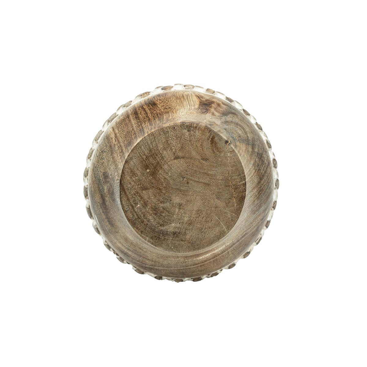Gigi Whitewashed Wood Bead Dried Florals Vase