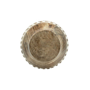 Gigi Whitewashed Wood Bead Dried Florals Vase