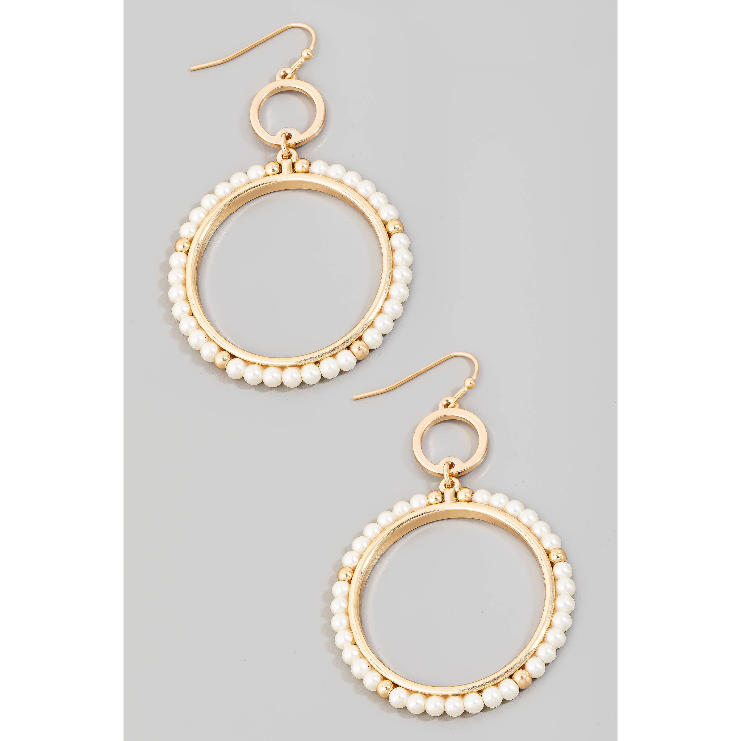 Faceted Rhinestone Hoop Drop Earrings