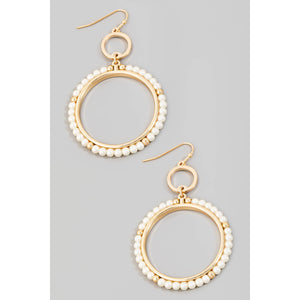 Faceted Rhinestone Hoop Drop Earrings