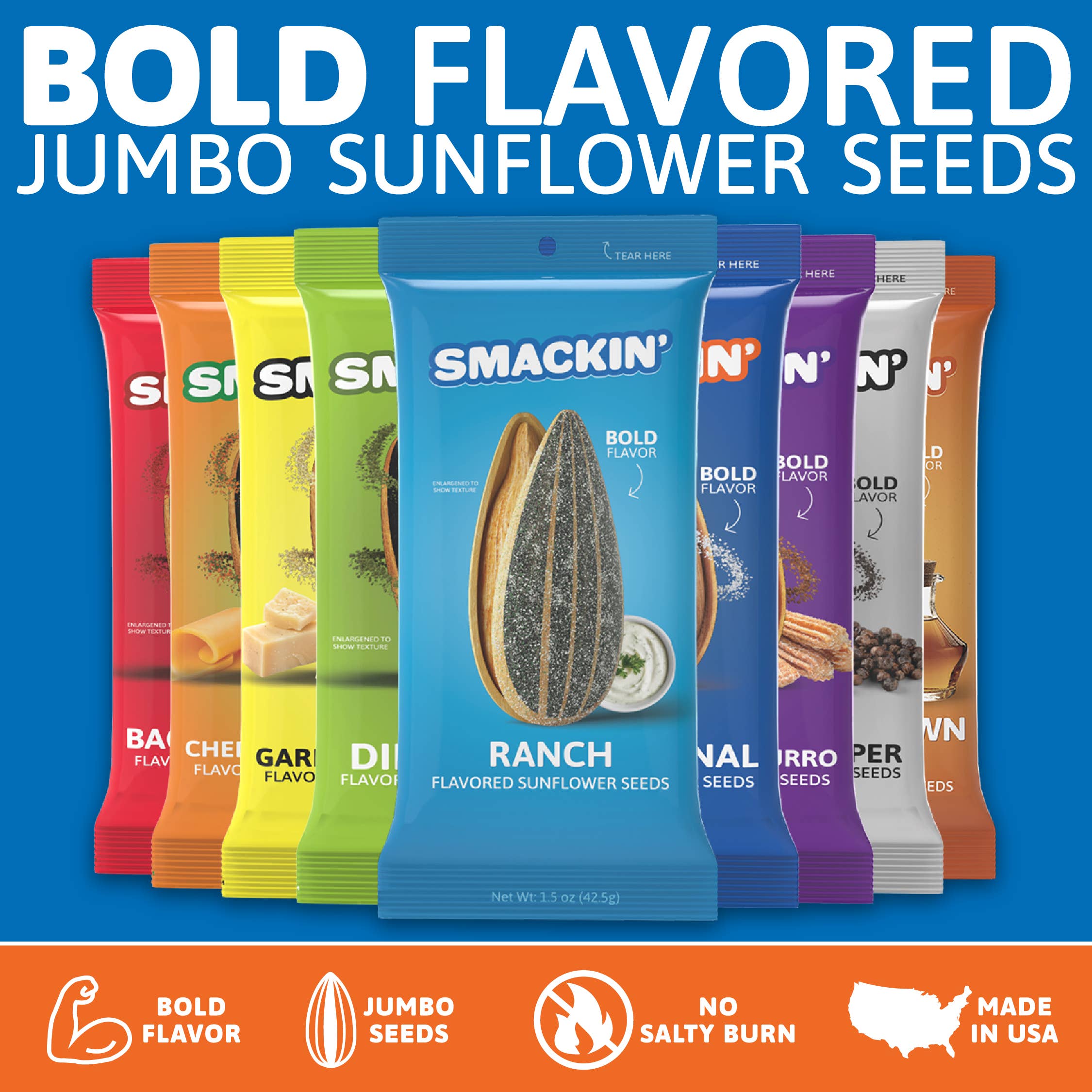 Garlic Parmesan SMACKIN' Sunflower Seeds Sampler Pack (1.5 oz)