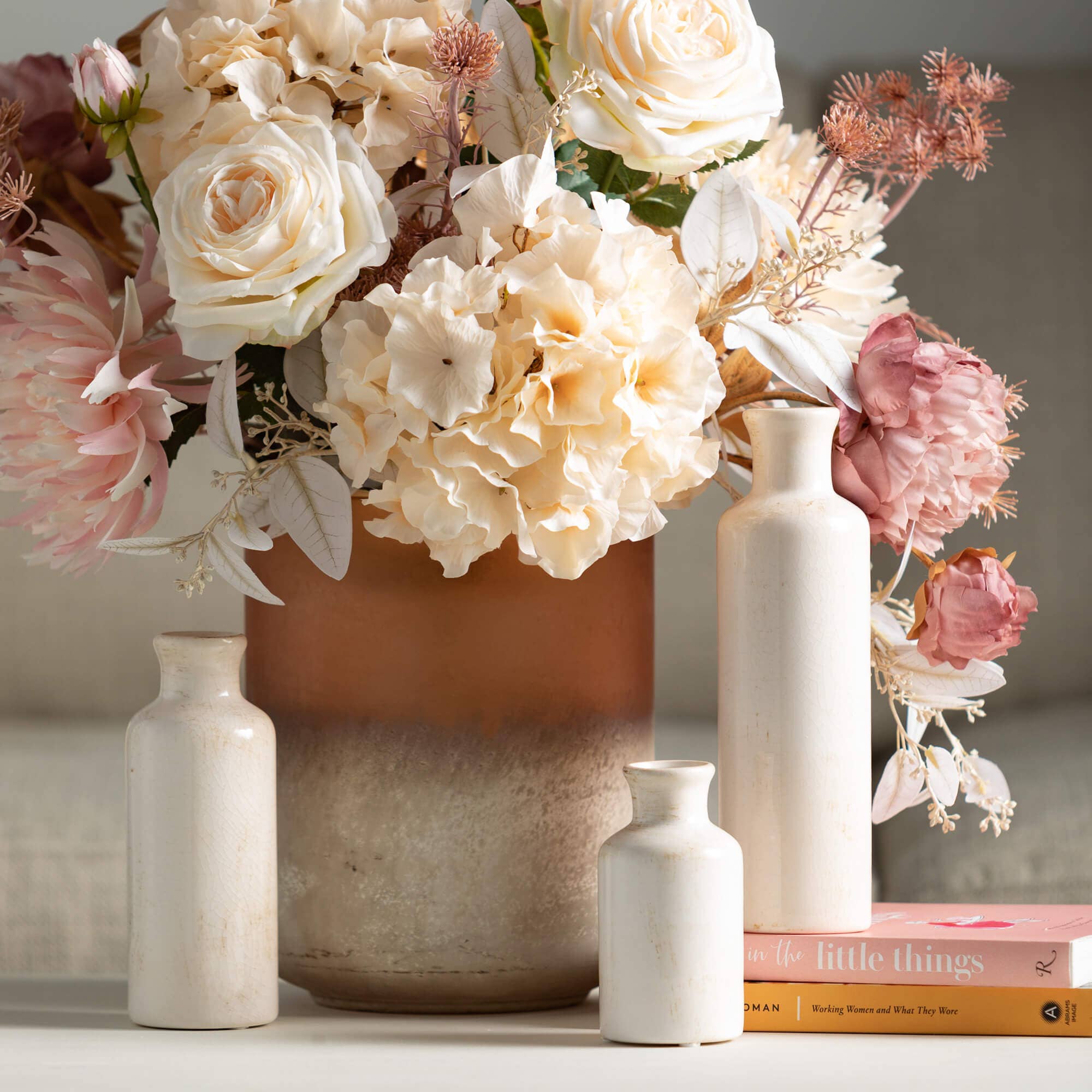 WHITE BOTTLE VASE