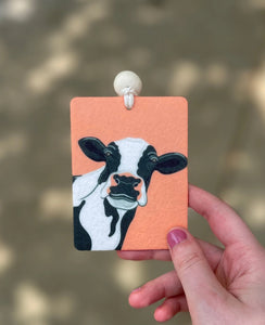 Peach Cow Car Charm Freshie