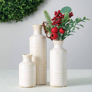 WHITE BOTTLE VASE