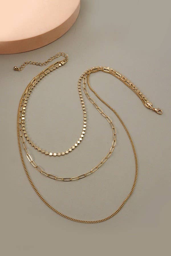 GOLD UNIQUE CHAIN MULTI LAYER NECKLACE