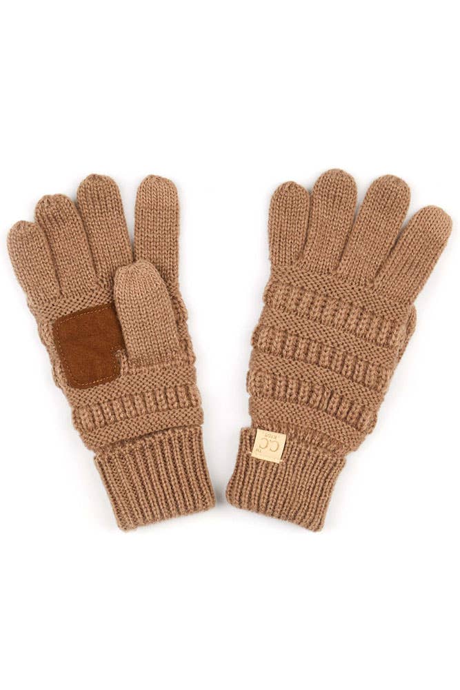 Black C.C Kids Knit Gloves