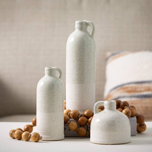 WHITE SPECKLED JUG VASE