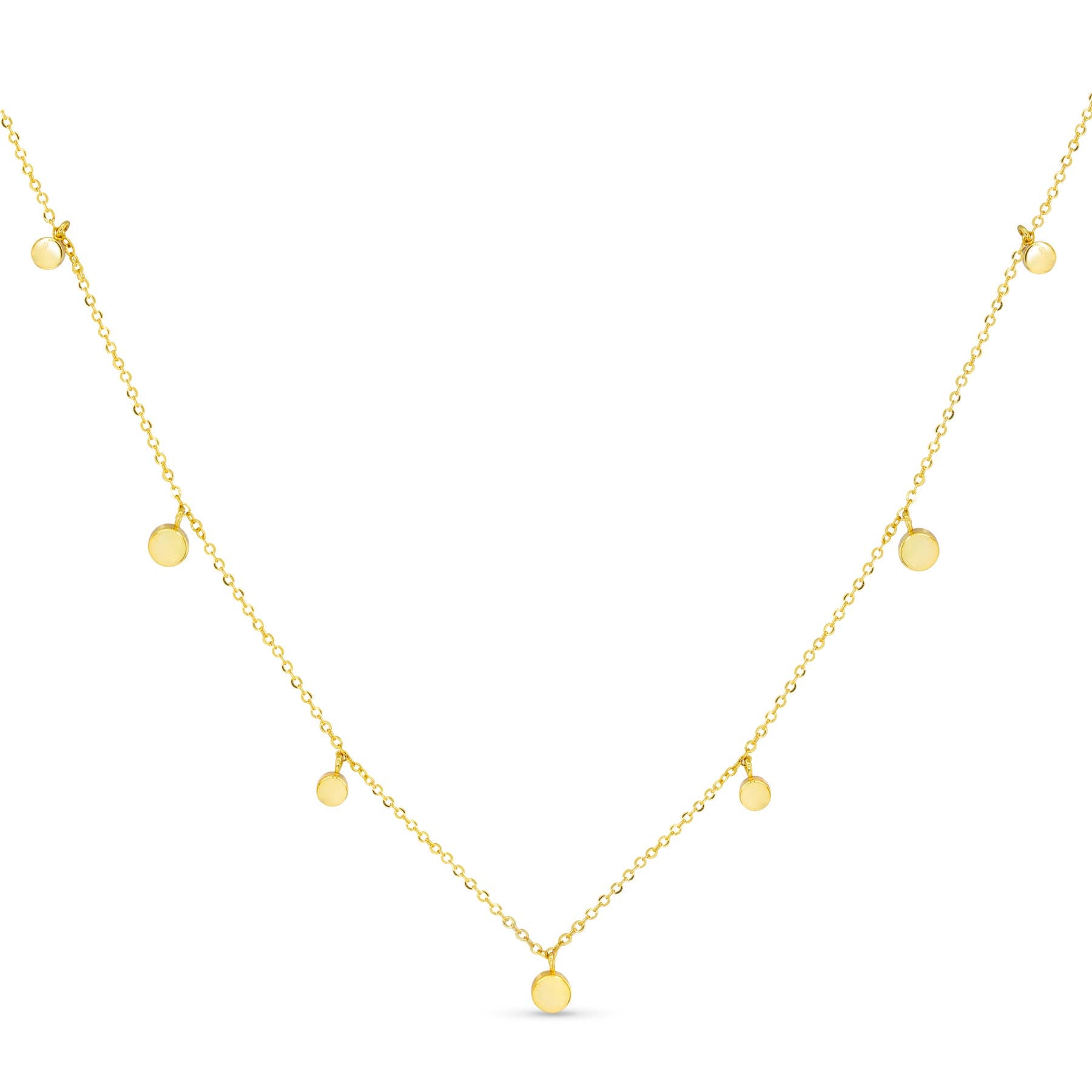 Gold Station Disk Necklace