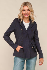 Navy Zipper Up Jacket