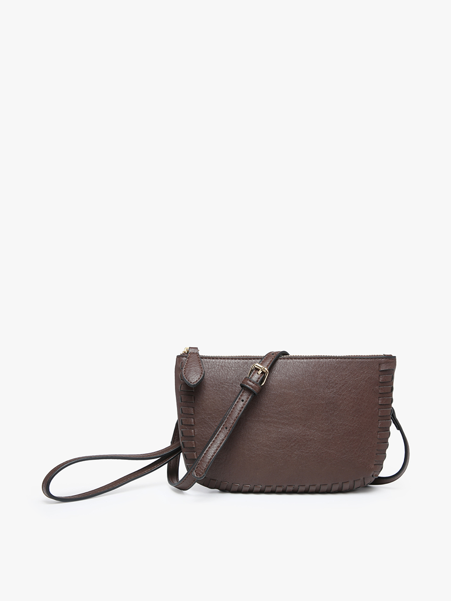 Peacock Bonnie Dual Compartment Whipstitch Crossbody