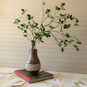 Gigi Whitewashed Wood Bead Dried Florals Vase