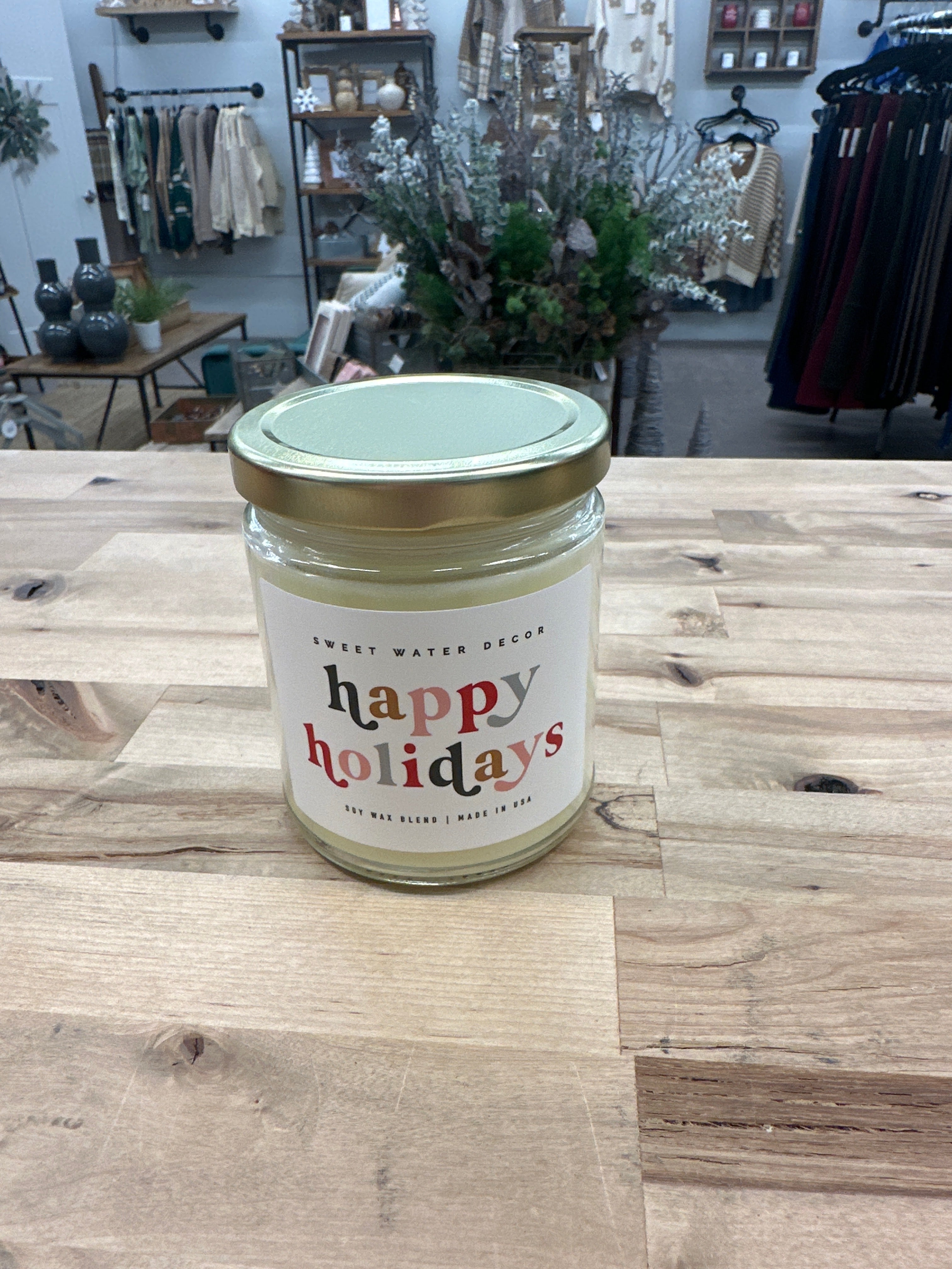 Happy Holidays Candle