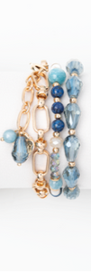 Blue Rolling Stones Stacked Bracelet
