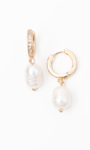 Gold Pearl Drop Earrings