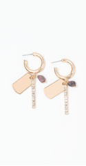 Mauve Sticks & Stones Charm Earrings