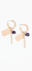 Purple Sticks & Stones Charm Earrings
