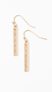 Gold Crystal Bar Earrings