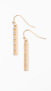 Gold Crystal Bar Earrings