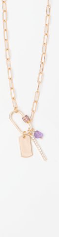 Purple Sticks & Stones Charm Necklace