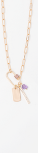 Purple Sticks & Stones Charm Necklace