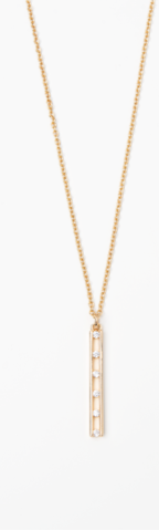 Gold Crystal Bar Necklace