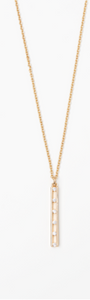 Gold Crystal Bar Necklace