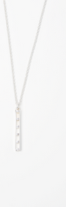 Silver Crystal Bar Necklace