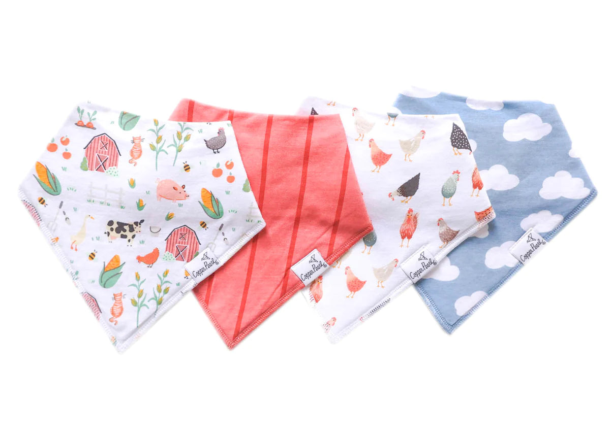 Farmstead Baby Bandana Bib Set (4-pack)