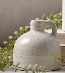 WHITE SPECKLED JUG VASE