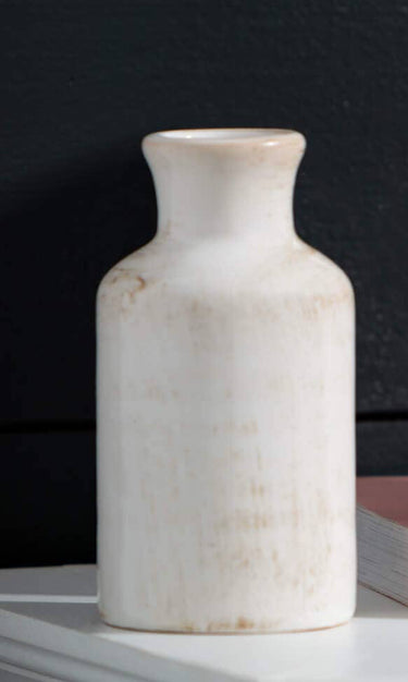 WHITE BOTTLE VASE