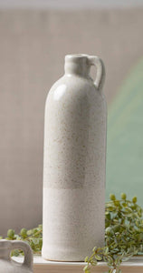 WHITE SPECKLED JUG VASE