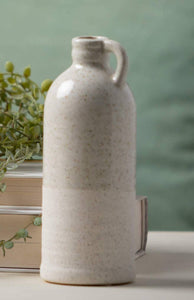 WHITE SPECKLED JUG VASE