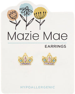 Gold Crown Stud Mazie Mae Earring