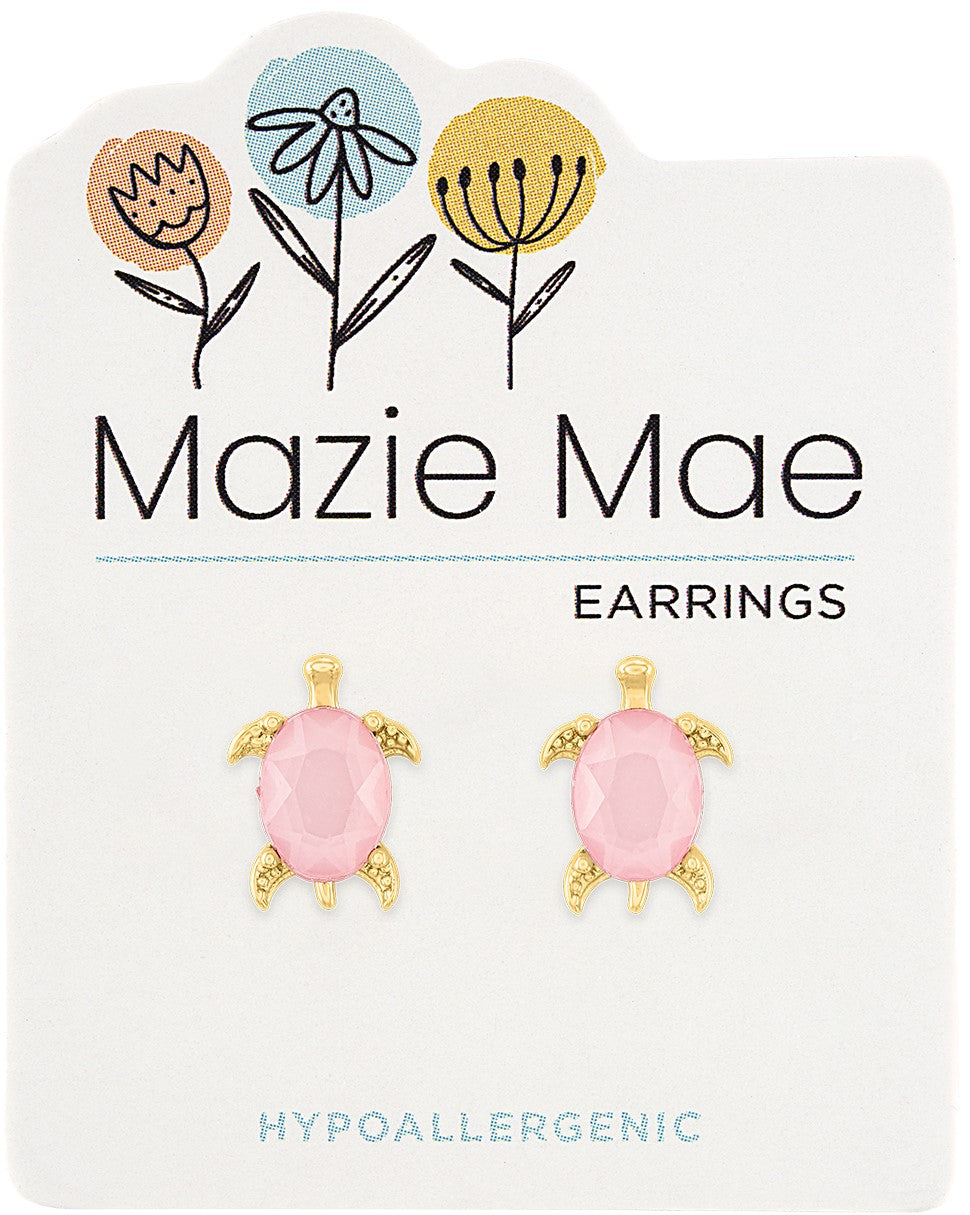 Gold Rosewater Opal Turtle Stud Mazie Mae Earring