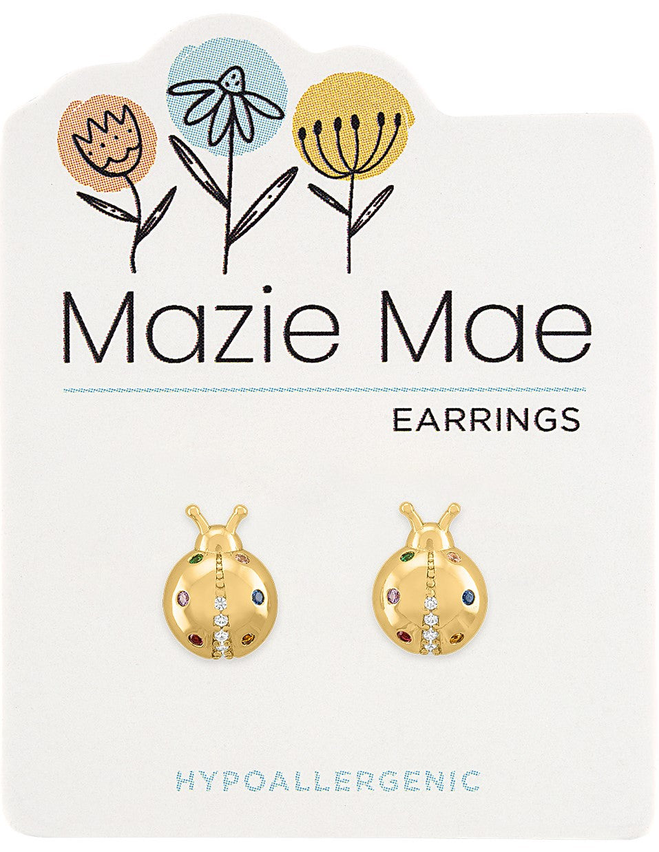 Gold Ladybug Stud Mazie Mae Earring