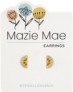 Gold Orange Slice Stud Mazie Mae Earring