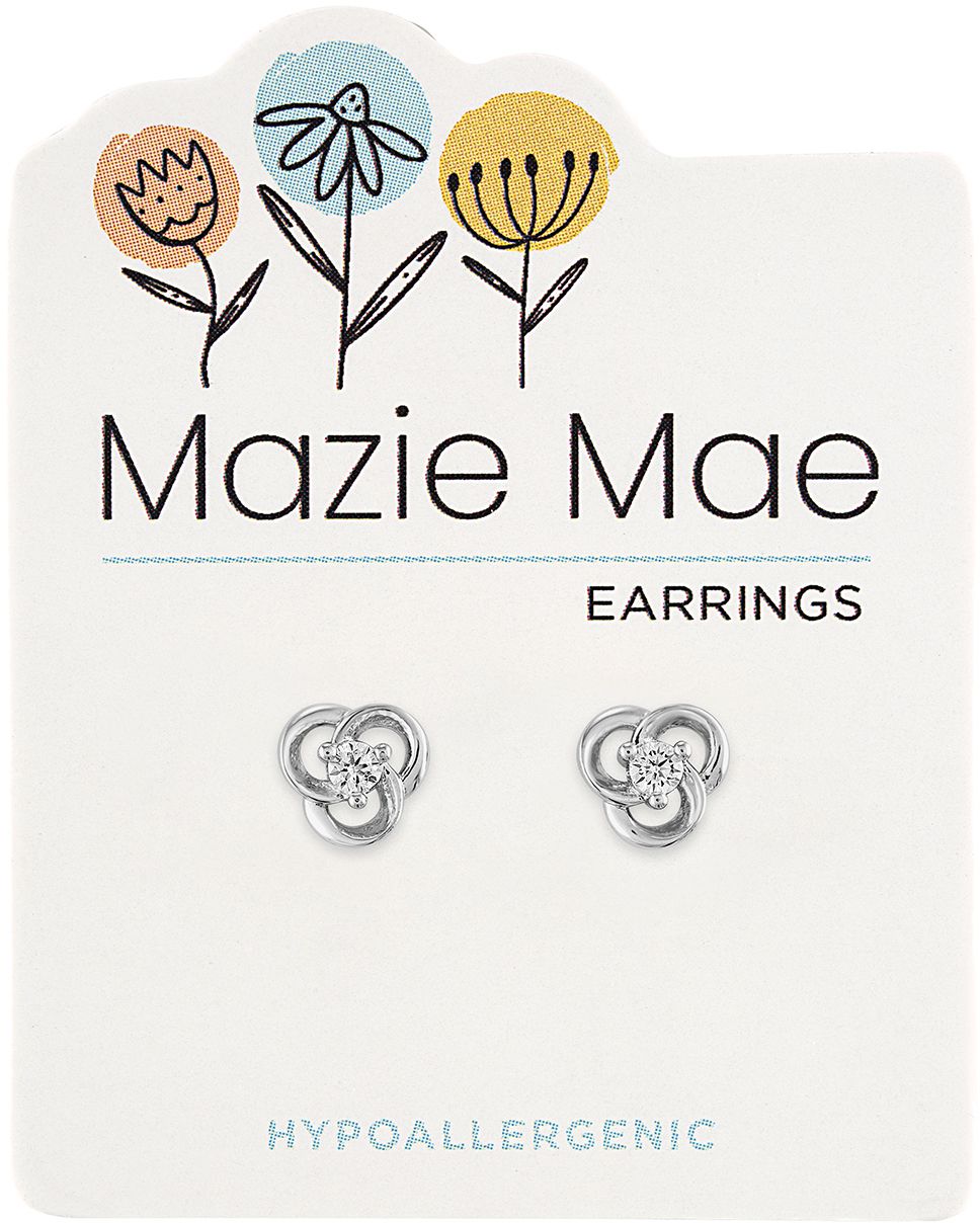 Silver Celtic Twist w/ CZ Stud Mazie Mae Earring