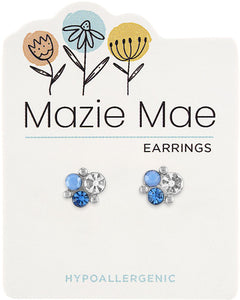 Silver Air Blue Opal Cluster Stud Mazie Mae Earrings