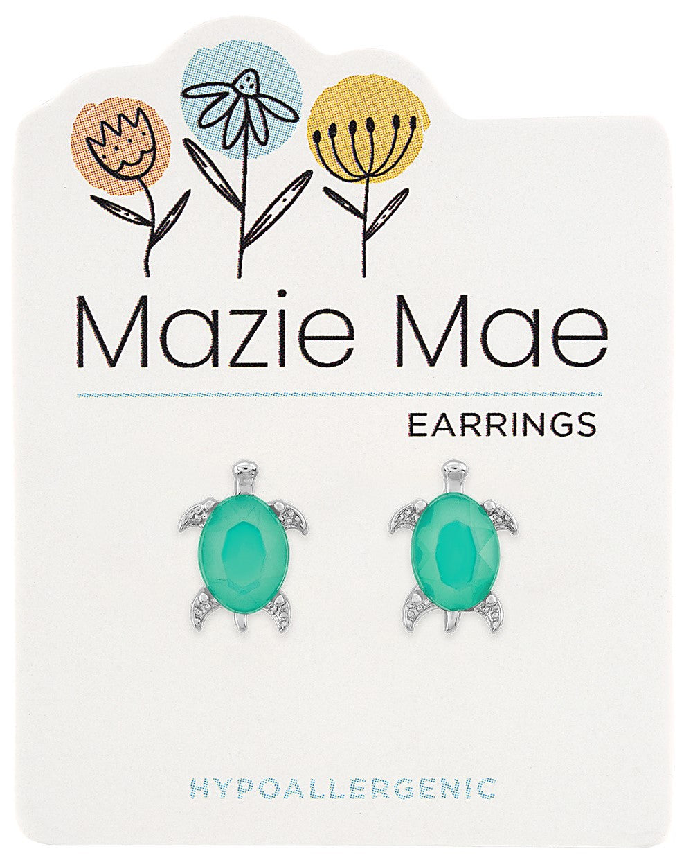 Silver Pacific Opal Turtle Stud Mazie Mae Earring