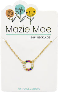 Gold Multicolor Open Circle Mazie Mae Necklace