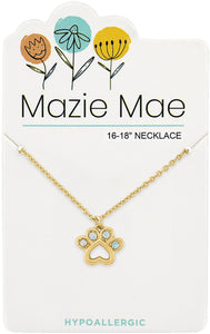 Gold Opal Paw Print Mazie Mae Necklace