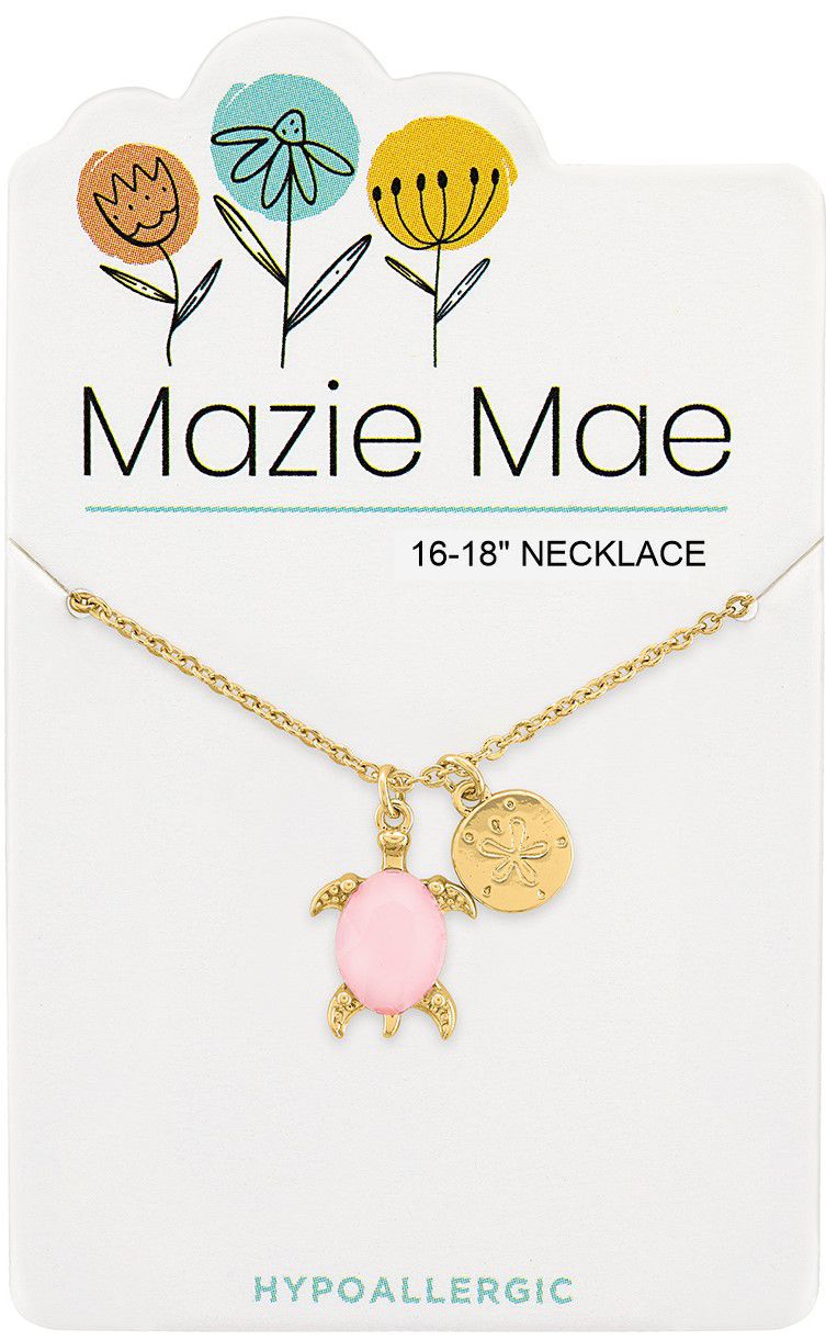 Gold Rosewater Opal Turtle & Sand Dollar Dangle Mazie Mae Necklace