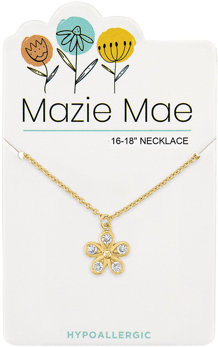 Gold CZ Flower Mazie Mae Necklace