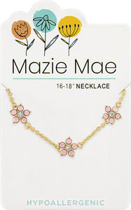 Gold Rose Water Opal Flower Trio Mazie Mae Necklace