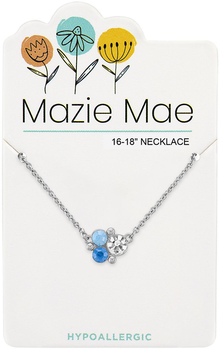 Silver Air Blue Opal Cluster Mazie Mae Necklace