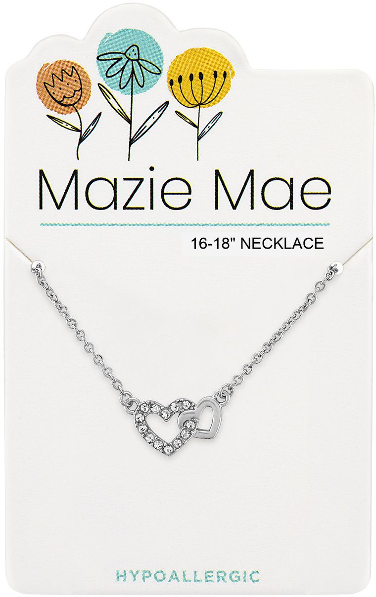 Silver Interlocking Hearts Mazie Mae Necklace